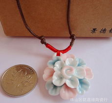 匠心独运，自然绽放 陶瓷手工捏花项链厂家直销，打造时尚清新新风尚